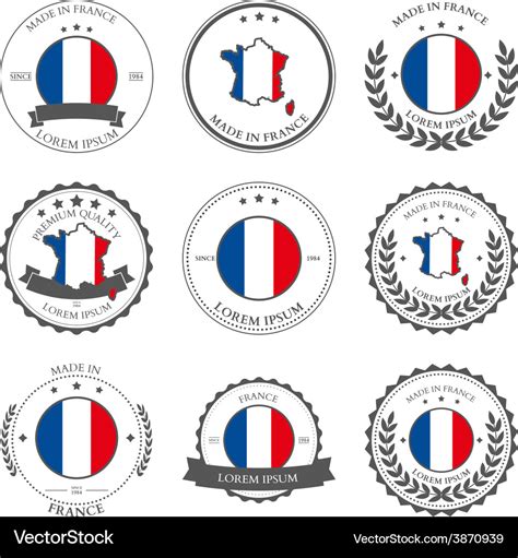 Made In France Seals Badges Royalty Free Vector Image