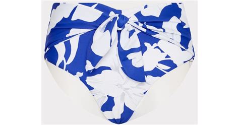 MILLY Lily Silhouette Tie Bikini Bottom In Blue Lyst
