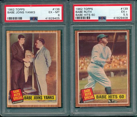 Lot Detail Topps Babe Ruth Special Lot Of W Gehrig Psa