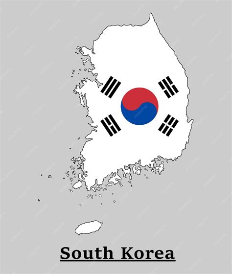 Premium Vector | South korea national flag map design, illustration of ...