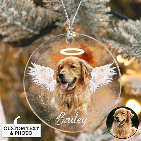 Personalized Pet Memorial Photo Ornament Pet Loss Ts Christmas Dog