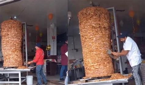 Taco Restaurant Creates Massive Trompo Of Tacos Al Pastor