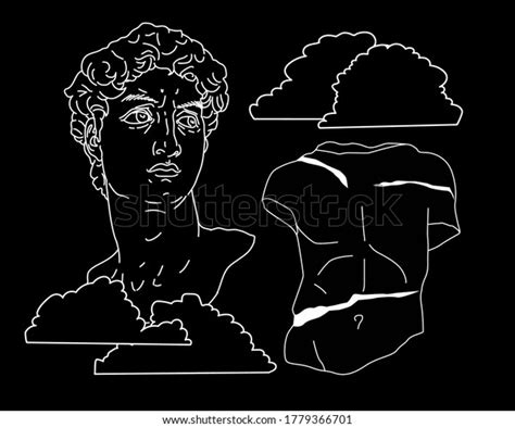 Vector Line Art Illustration Michelangelos David Stock Vector Royalty