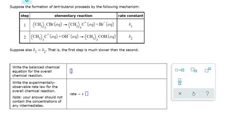 Solved Suppose The Formation Of Tert Butanol Proceeds By The Chegg