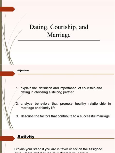 Health 8 Lesson 4 Dating Courtship And Marriage Pdf Courtship