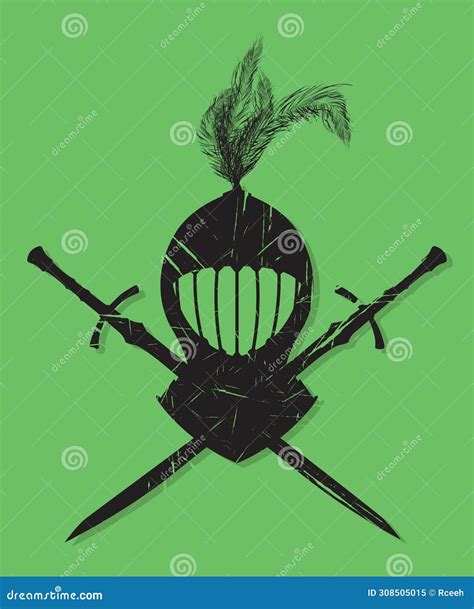 Medieval Knight Helmet Symbol Stock Vector - Illustration of grunge ...