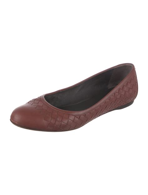 Bottega Veneta Intrecciato Weave Leather Ballet Flats Purple Flats