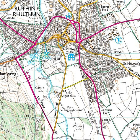 Os Map Of Wrexham And Llangollen Explorer 256 Map Ordnance Survey Shop