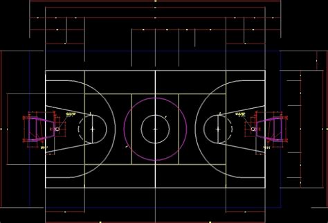 Striped Multipurpose Court DWG Block For AutoCAD Designs CAD