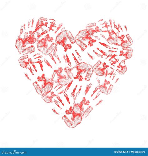 Heart Handprints Vector Cartoondealer