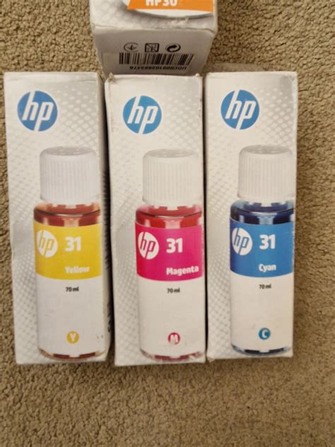 Hp Xl Black Hp Cyan Magenta Yellow Genuine Ink Bottles Ml