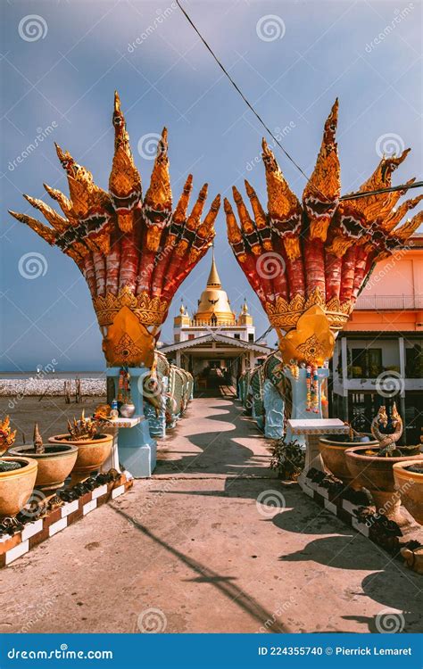 Wat Hong Thong Temple Above The Sea In Chonburi Thailand Editorial