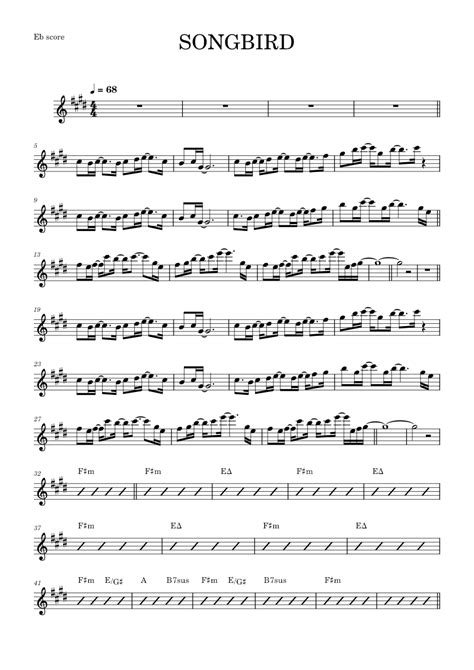 Songbird Kenny G Alto Sax Rmk Sheet Music For Saxophone Alto Solo