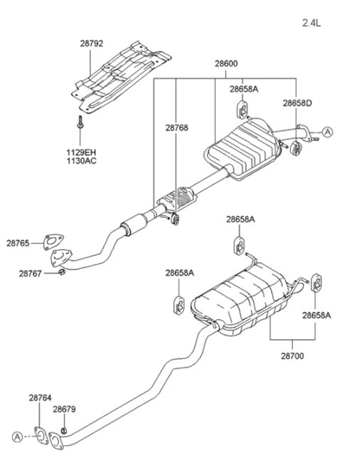 Muffler Exhaust Pipe Hyundai Santa Fe