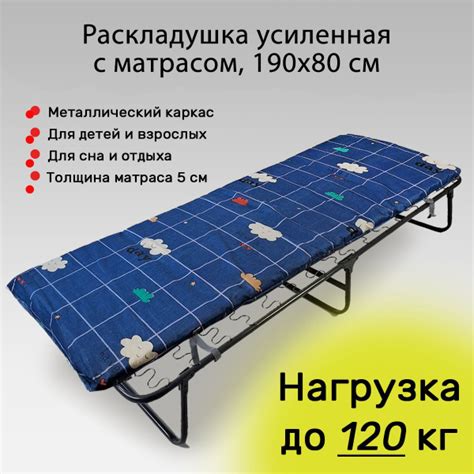 Раскладушка Ярославские раскладушки, Сталь, Металл, темно-синий купить ...