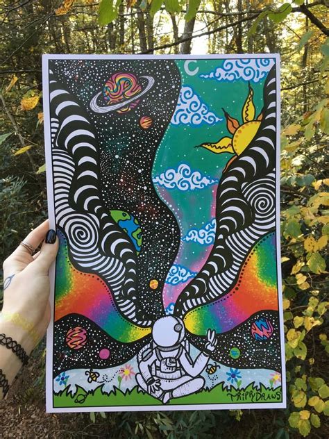 Trippy Hippie Drawings Easy This Is An Easy Beginner Painting Tutorial