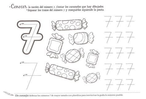 Grafomotricidad Número 7 04 Manualidades A Raudales