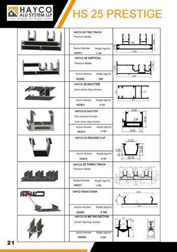 Rectangular Germany Hayco 25 Prestige Aluminium Window Profile 10 Feet