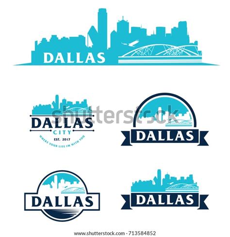 Dallas Logo Skyline City Cityscape Logo Stock Vector (Royalty Free ...