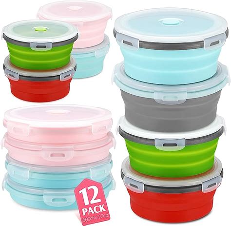 Amazon Maxdot Pack Collapsible Food Storage Containers Silicone