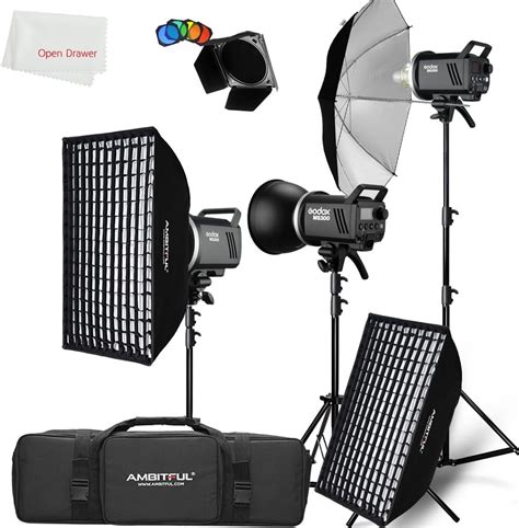 Godox Ms Kit De Luz De Estudio Flash Estrobosc Pico De Estudio De