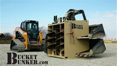 Track Loader Attachment Rack Bucket Bunker Auger Pro Youtube