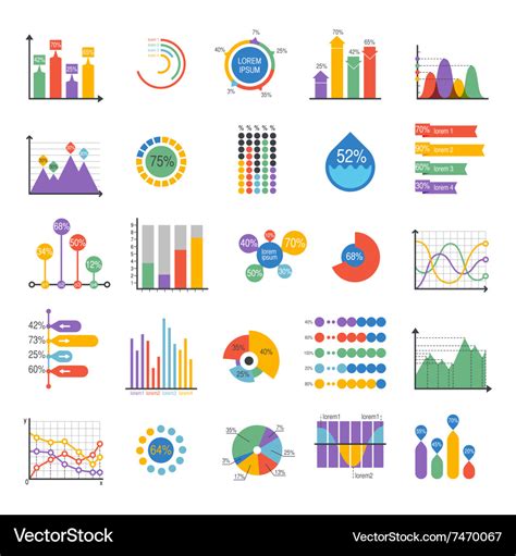 Business Data Graph Analytics Elements Royalty Free Vector