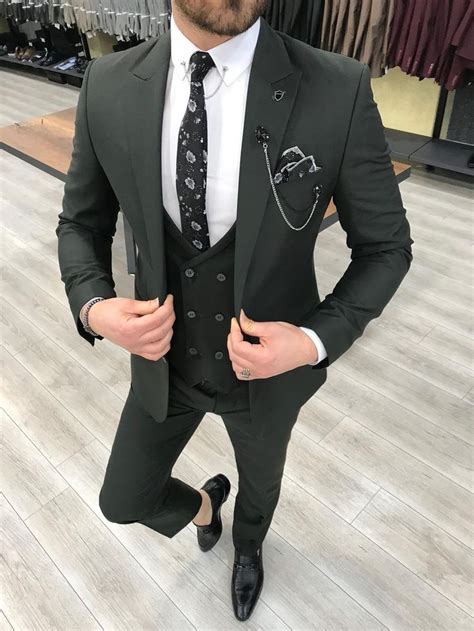 Louis Slim Fit Dark Green Suit Freeshipping Bojoni Grey Slim Fit