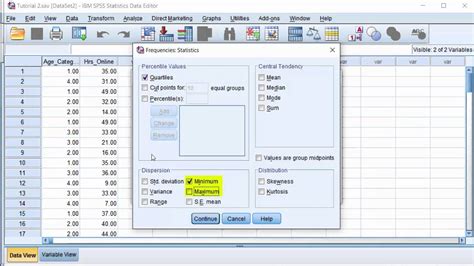 SPSS Percentiles Quartiles 5 Number Summary YouTube