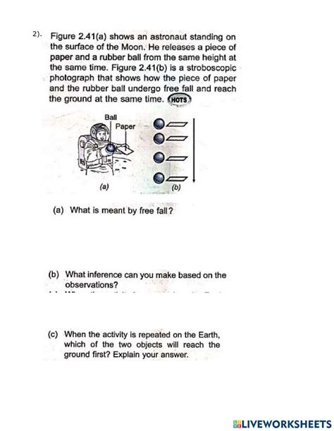 Acceleration Due To Gravity Worksheet Live Worksheets Worksheets