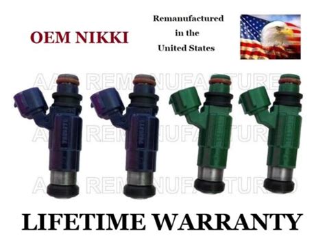 OEM Genuine Nikki Set Of 4 Fuel Injectors For 01 02 03 04 05 Mazda