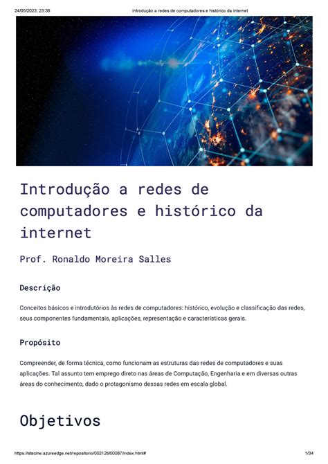 Disciplina Tema Introdu O A Redes De Computadores E Hist Rico