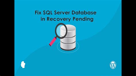 How To Fix Sql Server Database In Recovery Pending Mode Youtube