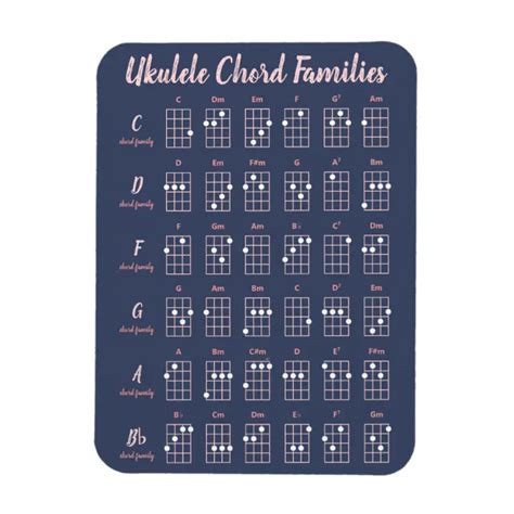 Ukulele Chord Families Cute Modern Reference Chart Magnet Zazzle