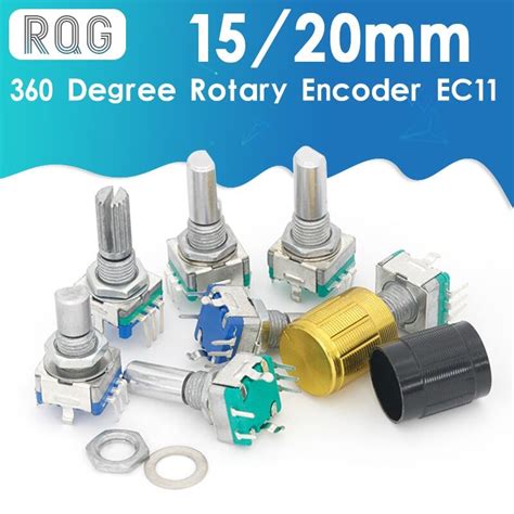 5pcs Lot 20 Position 360 Degree Rotary Encoder Ec11 W Push Button 5pin Handle Long 15 20mm With