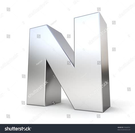 3d Letter N My Metal Letter Stock Illustration 70568761