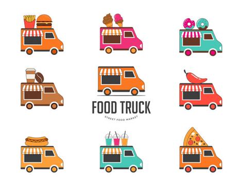 6100 Food Truck Stock İllüstrasyonlar Royalty Free Vektör Grafik Ve