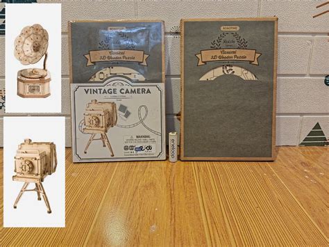 Robotime Rolife Series Classical 3d Wooden Puzzle Vintage Camera