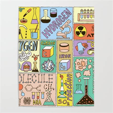 Buy Chemistry Science Banners Set Color Hand Drawn Vintage