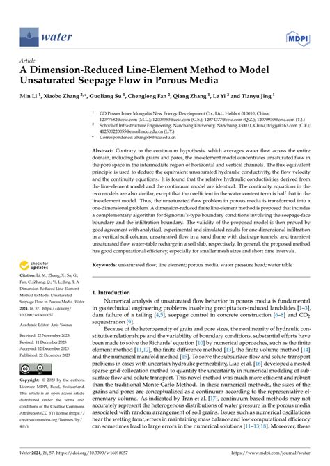 Pdf A Dimension Reduced Line Element Method To Model Unsaturated