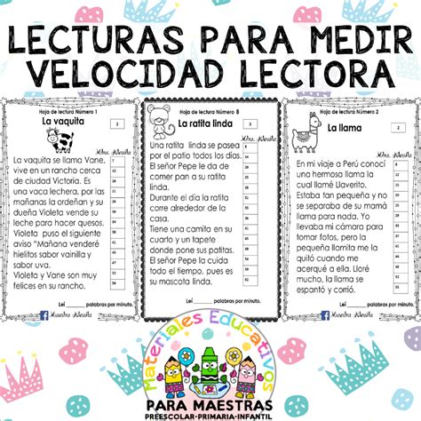 Lecturas para medir velocidad lectora educación inicial Studocu