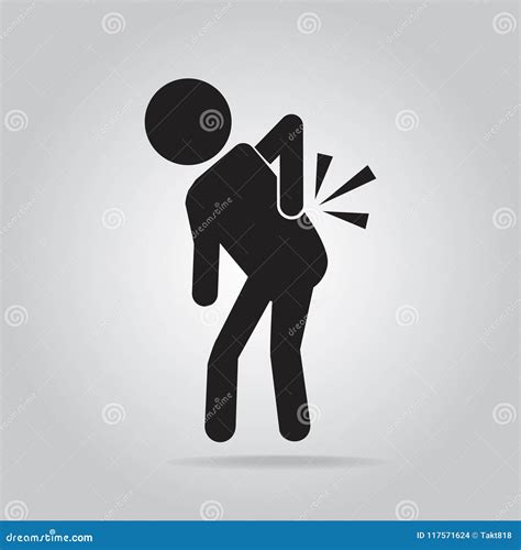 Injury Of The Back Pain Icon Medical Illustration Stock Vector