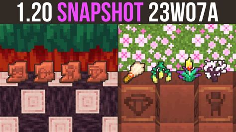 Minecraft 1 20 Snapshot 23W07A Archaeology Sniffer Cherry Blossom