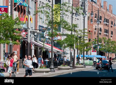 Rue des Forges, commercial street downtown city of Trois Rivieres Mauricie Province of Quebec ...