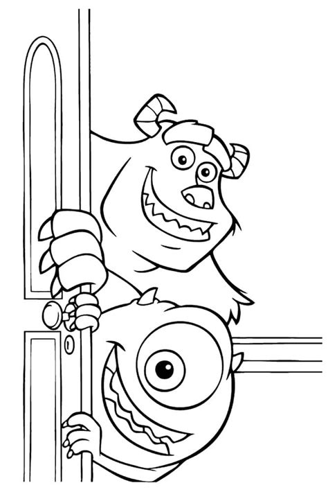 Dibujos De Monster Inc Para Colorear Mike Sally Y Otros Monstruos