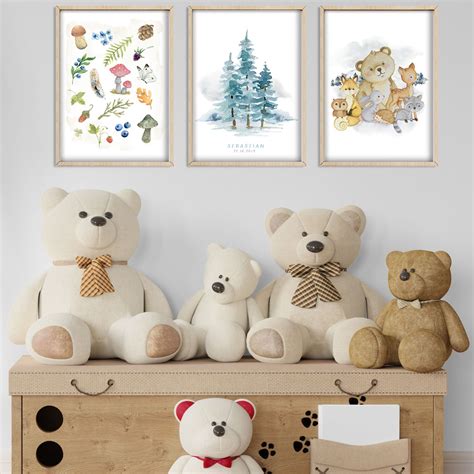 Forest Animals Nursery Print Woodland Nursery Art Wall Decor Forest