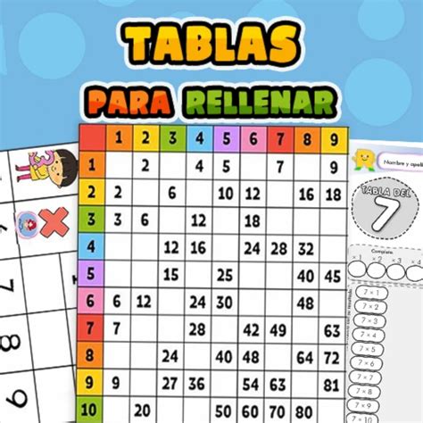 34 Tablas De Multiplicar Para Rellenar Del 1 Al 10