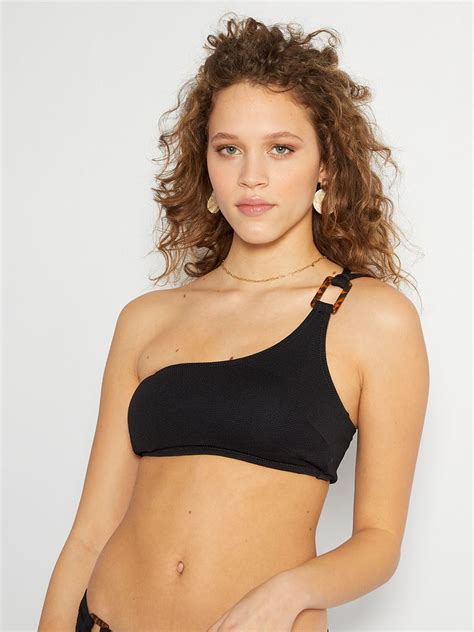 Bandeau One Shoulder Noir Kiabi