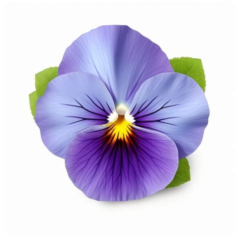 Premium AI Image | Realistic Blue Pansy Flower On White Background