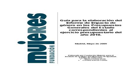 Guía Para La Elaboración Del Informe De Impacto De A Para La Elaboración Del Informe De Impacto